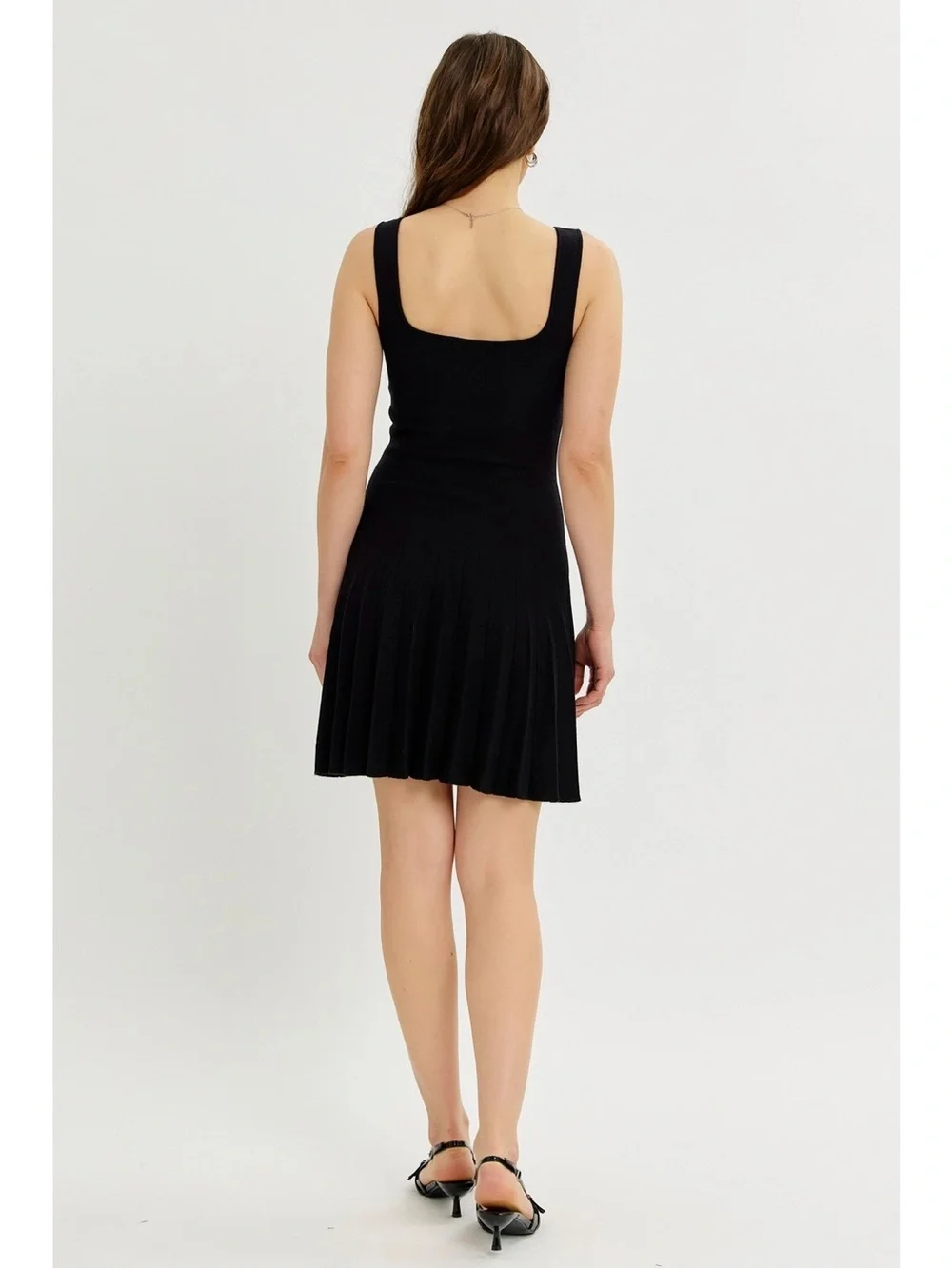 Pleated Knit Tank Dress - - Picture 3 of 11